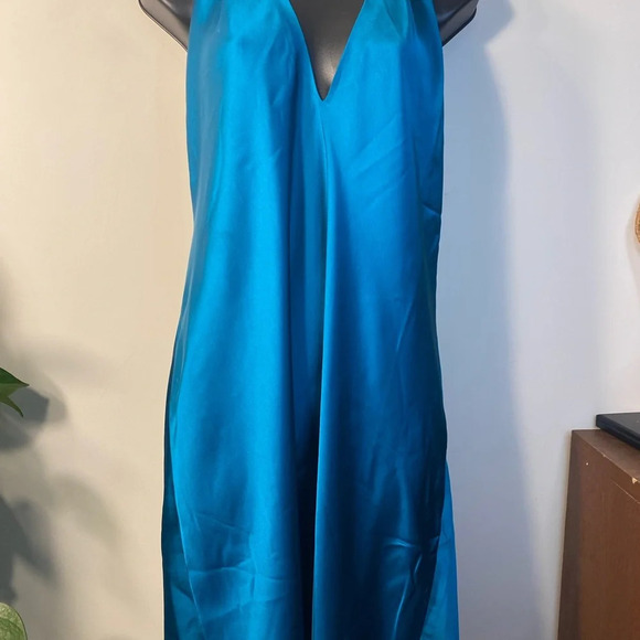 NWT FRENCH CONNECTION | INU SATIN MINI DRESS | OCEAN DEPTHS,SIZE 10 - Picture 10 of 14